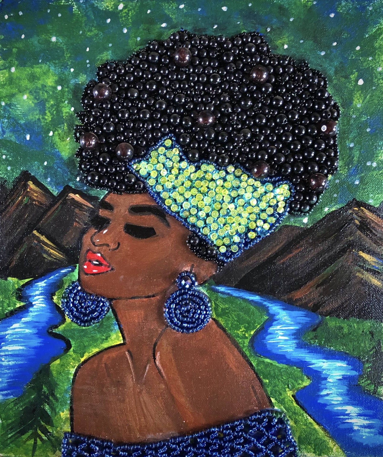 The beaded beauty